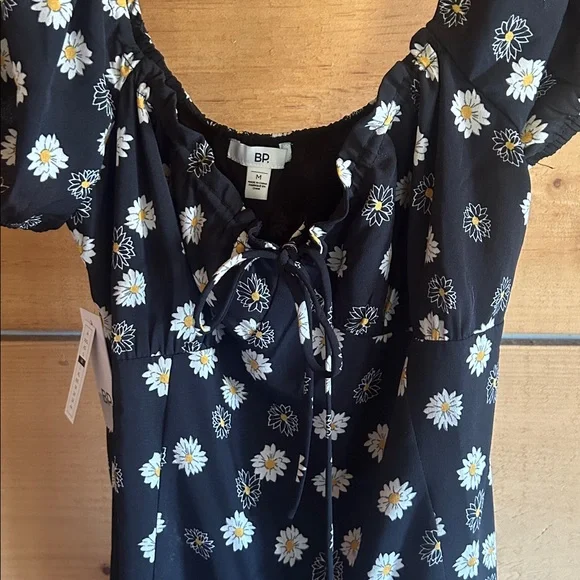 NWT BP Black Dress with White and Yellow Floral Design - Picture 4 of 4
